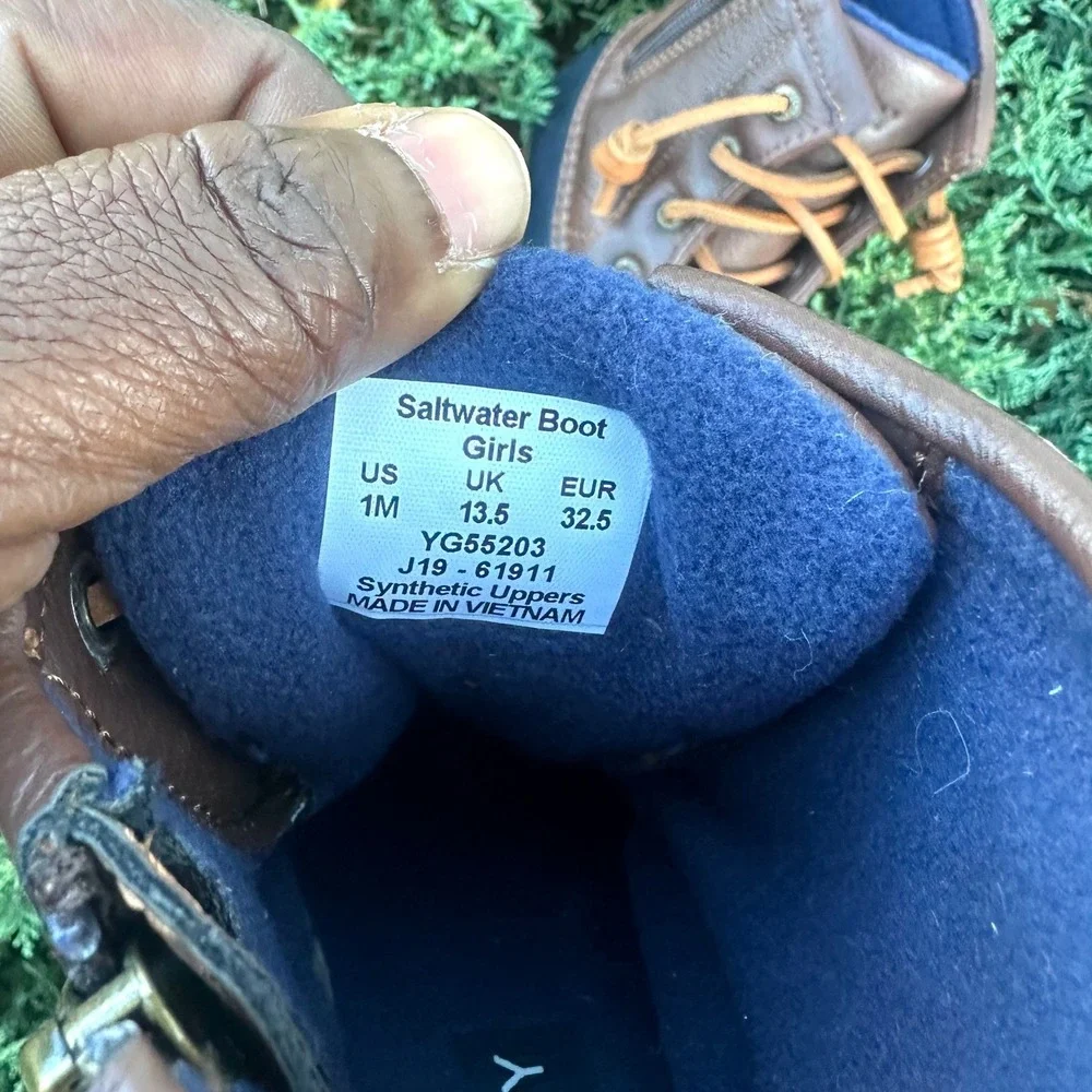 Sperry Topsider Saltwater Duck Boots Little Kids Size‎ 1M Blue Brown